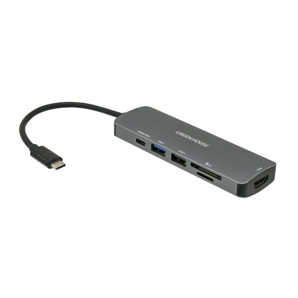 ドッキングステーション カードリーダー USB+CR+HDMI+PD60W給電 USB Type-C...