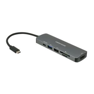 ドッキングステーション カードリーダー USB+CR+HDMI+PD60W給電 USB Type-C USB3.1 Gen1 6in1 グリーンハウス GH-MHC6A-SV/8721/送料無料