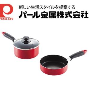 コンパクト ふっ素加工IH対応ガラス蓋付フライパン鍋セット1...