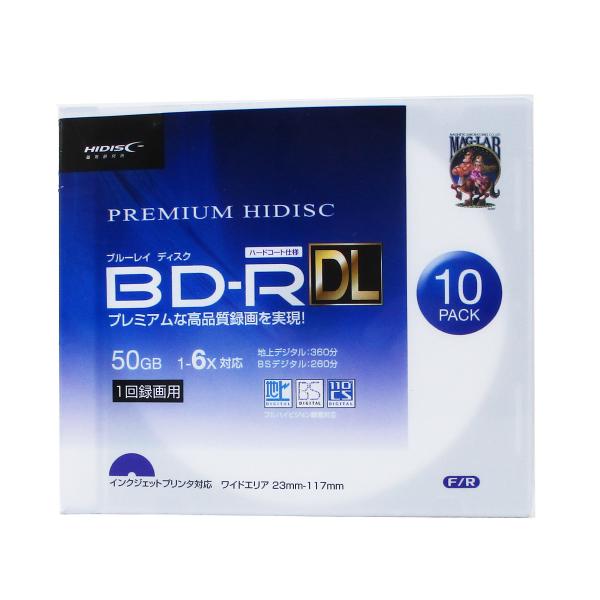 BD-R DL 録画用ブルーレイ 10枚パック 2層 50GB 6倍速 スリムケース入り HIDIS...
