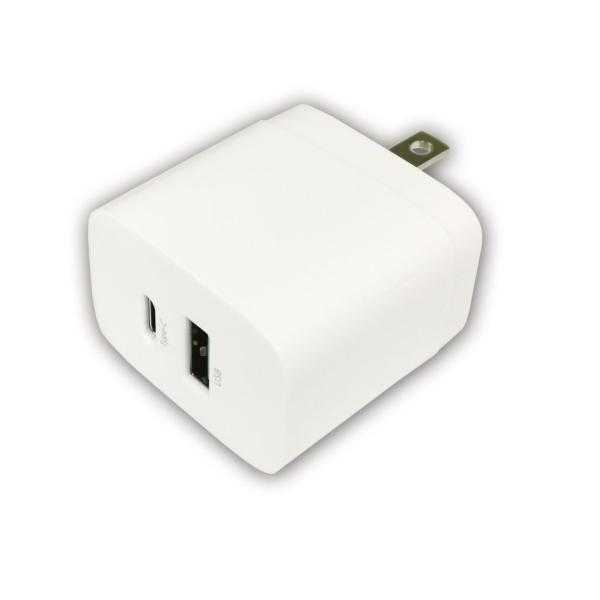 AC充電器 2ポート 最大20W AC-USB充電器 Type-Cポート/USB-Aポート HIDI...