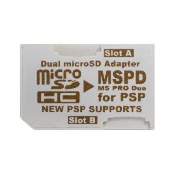変換アダプタ microSD→MSPD メモリースティックProDuoｘ２枚刺しデュアルスロット 3...