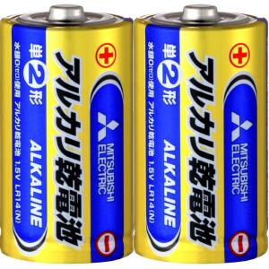 単2アルカリ乾電池 単二乾電池 三菱 LR14N/2S/8718 80個（2個組ｘ40パック） 代金引換便不可品｜saponintaiga