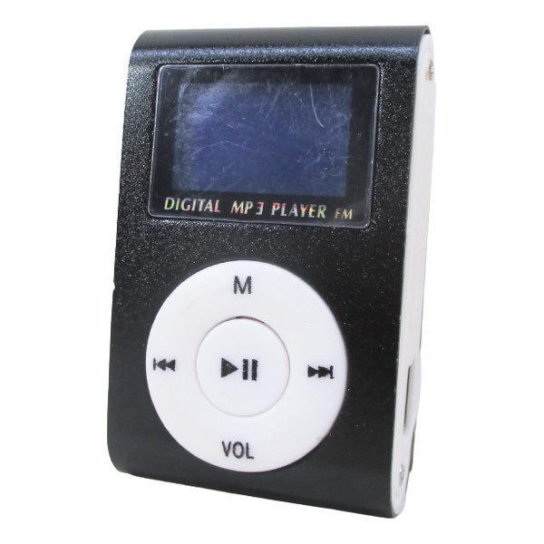 MP3プレーヤー アルミ LCDスクリーン付き クリップ microSD式 MP3プレイヤー ブラッ...