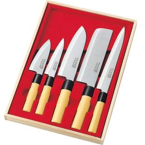 和包丁 関の包丁 濃州正宗作 5種フルセット BR（菜切/三徳/刺身/出刃