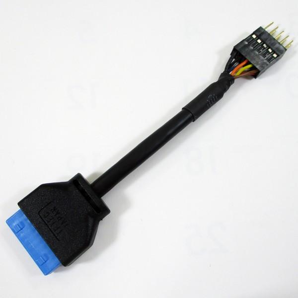 変換ケーブル マザーボード USB変換　USB3.0（20p)to2.0（10p）MB-USB3/2...