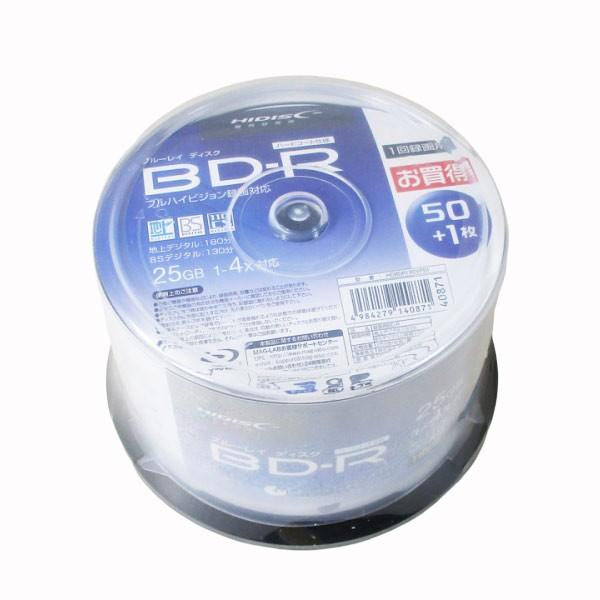 BD-R 録画用 51枚 BDR 25GB 4倍速 スピンドルHIDISC HDBDR130YP51...