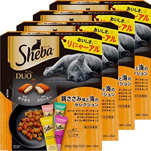 シーバ (Sheba) デュオ キャットフード 鶏ささみ味と海のセレクション 成猫用 200g×4個...