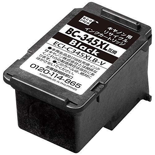 エコリカ キヤノン BC-345XL対応リサイクルインク ブラック ECI-C345XLB-V 残量...