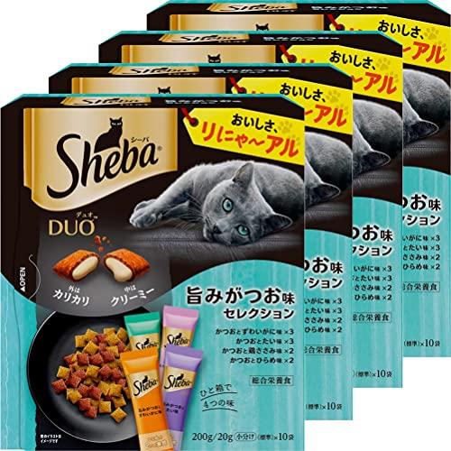 シーバ (Sheba) デュオ キャットフード 旨みがつお味セレクション 成猫用 200g×4個(ま...