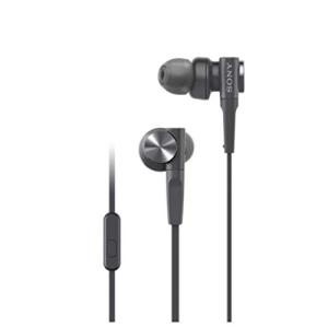 ソニー イヤホン 重低音モデル MDR-XB55AP : カナル型 リモコン・マイク付き ブラック MDR-XB55AP B｜sapphire98