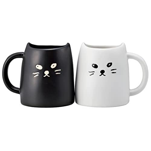 サンアート かわいい食器 「 黒ねこと白ねこ 」 ペア マグカップ 320g SAN2140