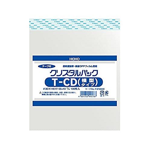 シモジマ ヘイコー 透明袋 OPP袋 クリスタルパック テープ付 CD用 横 100枚 T-CD 0...
