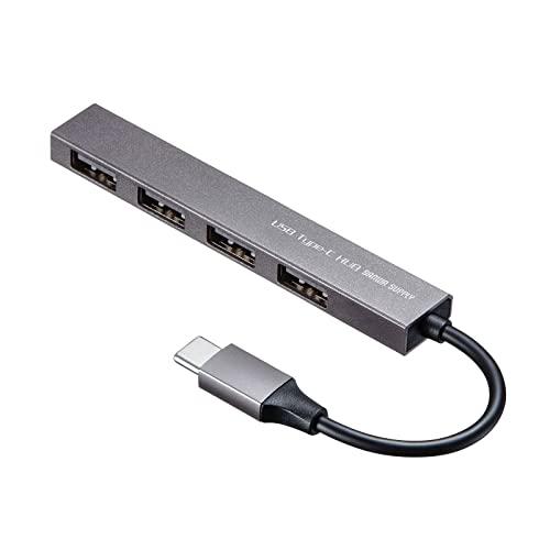 サンワサプライ USB Type-C USB2.0 4ポート スリムハブ USB-2TCH23SN ...