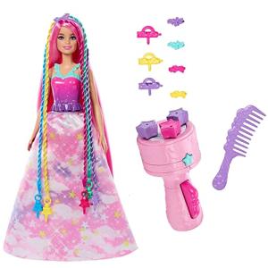 バービー(Barbie) くるくるまわして かんたんヘアアレンジ着せ替え人形ドール、アクセサリーセット 3才~ HNJ06｜sapphire98