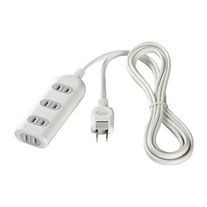 BUFFALO 2ピン式電源タップ 4個口タイプ シャッター付 2m