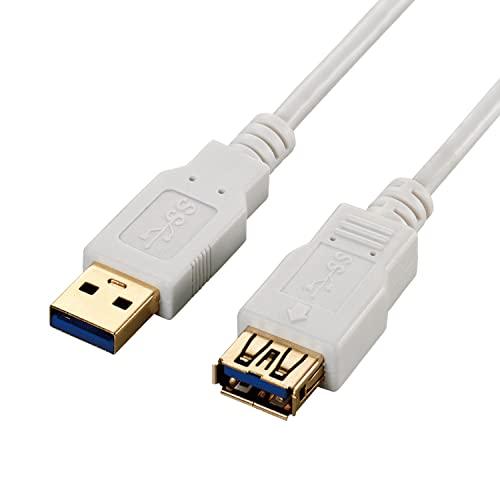 エレコム USBケーブル 延長 USB3.0 (USB A オス to USB A メス) スリム ...