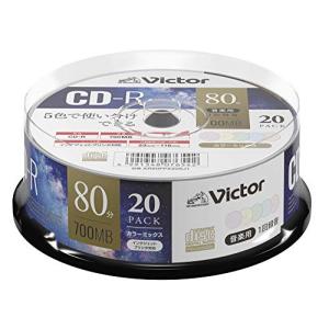 ビクター Victor 音楽用 CD-R 80分 20枚 カラーMIXプリンタブル AR80FPX20SJ1