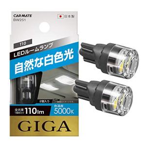 カーメイト 車用 LED ルームランプ GIGA 自然な白色光 T10 5000K 110lm 2個入り BW251｜sapphire98