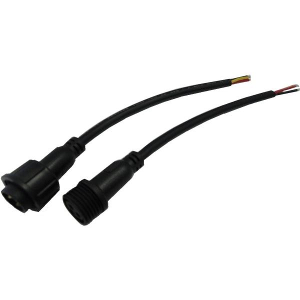 2P　0.75　~300V　コード付生活防水コネクタ　yczxd　約150mm　黒　オス1本・メス1...