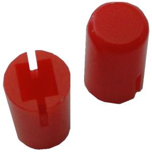 円の直径φ5mm　高さ8.5mm　差込2.5mm×2.5mm　スイッチキャップ　赤　溝有　10個入　＜1sw-324＞