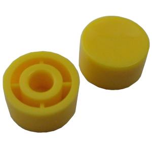 円の直径φ10mm　高さ5mm　穴φ3.1　スイッチキャップ　黄色　swp-020~041・130~154　要接着剤等　10個入　＜1sw-332＞