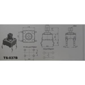 6mm×6mmタクトスイッチ キャップ接続用タ...の詳細画像1