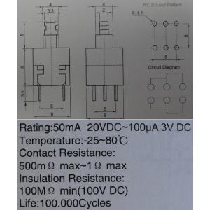 オルタネイトプッシュ電源スイッチ 3本足 10...の詳細画像1