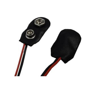 006P　電池スナップ　黒カバー　横から配線　厚約7mm　2個入　＜bat-037＞