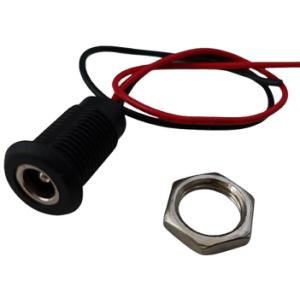 外径φ5.5　内径φ2.1　穴あけ用標準DCコネクタ　穴あけ約11mm　80mm電線付　1個入　＜b...