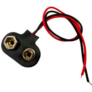 006P　電池スナップ　黒　中央から配線　厚約7mm　2個入　＜bat-102＞