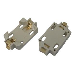 CR2032　ボタン電池ホルダー　金メッキ　BS-6　約31.3×約16.0××厚約4.5mm　2個入　＜bat-353＞
