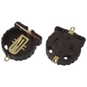 CR1216　ボタン電池用ホルダー　穴付　BS-1220-2　約15.3×14.8×厚4.0mm　2個入　＜bat-360＞