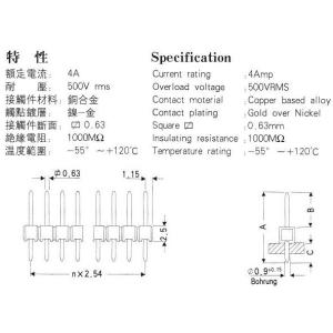 1×20=20P ピンヘッダ 弱金メッキ 2....の詳細画像2