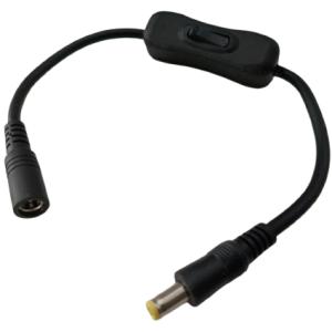 標準DCφ5.5　内径2.5mm　スイツチ付コネクタ　延長コード　約100mm　2A125V　1個入...