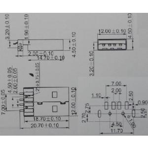 USBコネクタAタイプ 黒ベロ 2個入<con...の詳細画像1