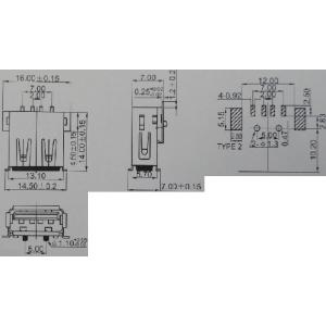 USBコネクタAタイプ 白ベロ 実装 2個入<...の詳細画像1
