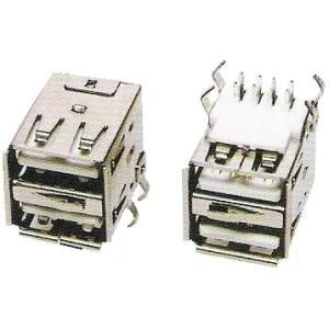 USBコネクタAタイプ　黒ベロ　2口タイプ　2個入＜con-579＞