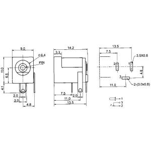 DCコネクタ 標準DCジャック 内径φ2.1m...の詳細画像1