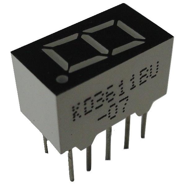 7セグメントLED　2.54mmピッチ　KD3611BU-07　アノードコモン　7セグ1桁　赤LED...