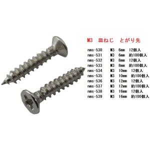 M3 6mm 木ねじ なべねじ とがり先 12...の詳細画像4