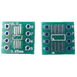 変換基板　表面　~8ピン　0.65mm、裏面　~8ピン　1.27mmピッチ　変換基板　2枚入　＜pcb-107＞