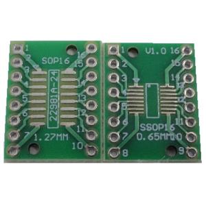 変換基板　表面　SOP16ピン　1.27mm、裏面　SSOP16ピン　0.65mm　変換基板　1枚入　＜pcb-153＞