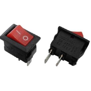 電源ロッカースイッチ　ON-OFF　穴あけ約13.5mm×約9mm　赤　○　―表記　10個入　＜swp-020＞