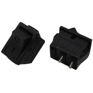 電源ロッカースイッチ　穴あけ約13.5mm×約9mm　黒　○―表記　2個入　＜swp-021＞