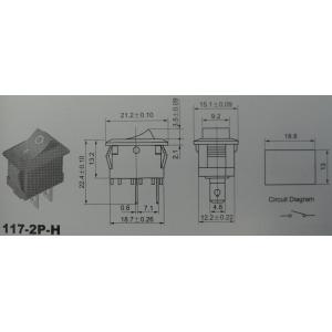 ロッカースイッチ 穴あけ18.8mm×13mm...の詳細画像1