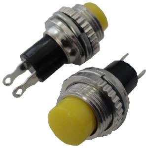 モーメンタリ　プッシュボタンスイッチ　黄色　穴直径φ10mm　2個入　＜swp-065＞