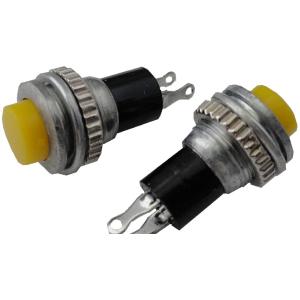 モーメンタリ　プッシュボタンスイッチ　黄色　穴直径φ10mm　2個入　＜swp-078＞