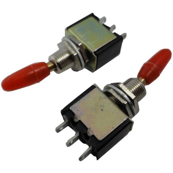 ON-ON　左右がオルタネイト接点　220V3A　トグルスイッチ　1回路2接点　穴あけφ6mm　2個...