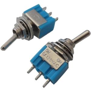 ON-ON　トグルスイッチ 1回路2接点　左右がオルタネイト接続　穴あけφ6mm　2個入　＜swp-...